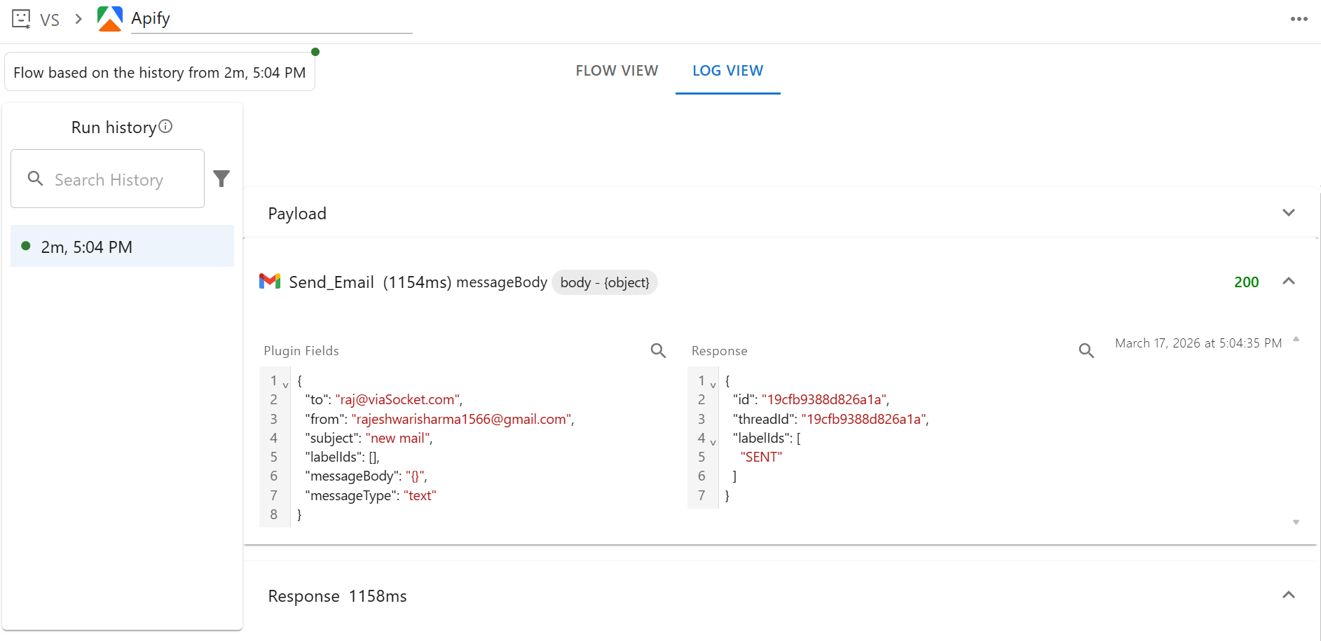 viaSocket flow monitoring